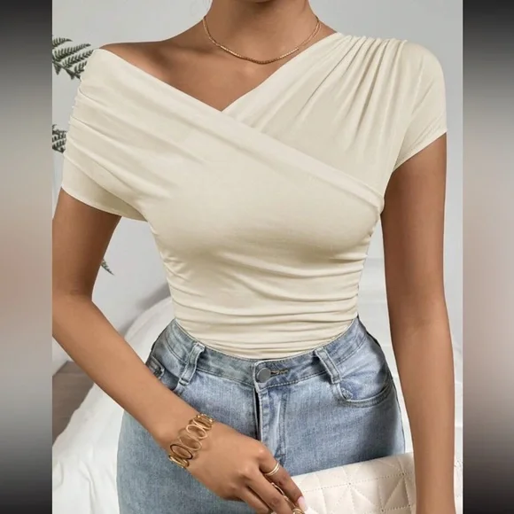 Elegant PinkOff-Shoulder Top